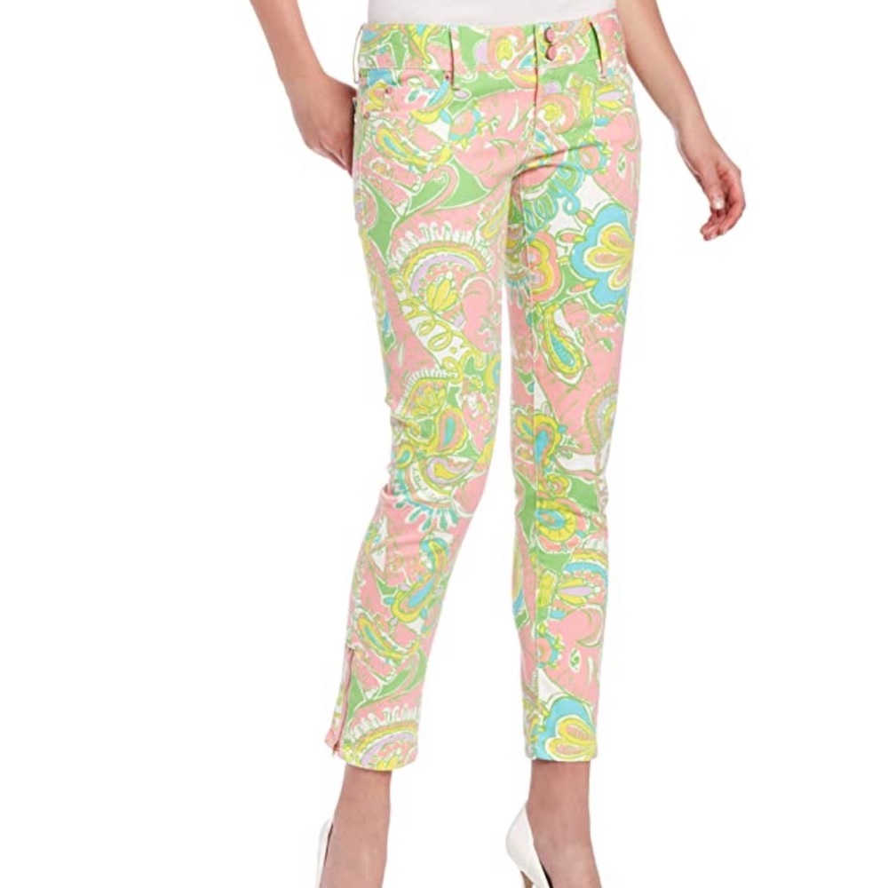 Lilly Pulitzer NWT Worth Skinny, Chin Chin, 0